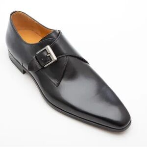 Magnanni Cangas Black Leather Monk Strap 8.5 M NEW